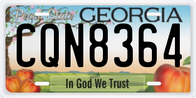 GA license plate CQN8364