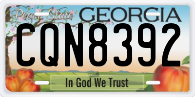GA license plate CQN8392