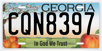GA license plate CQN8397
