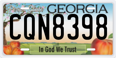 GA license plate CQN8398