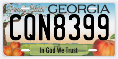 GA license plate CQN8399