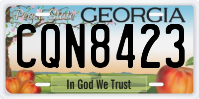 GA license plate CQN8423