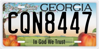 GA license plate CQN8447