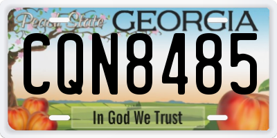 GA license plate CQN8485
