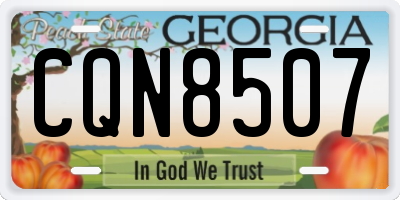 GA license plate CQN8507