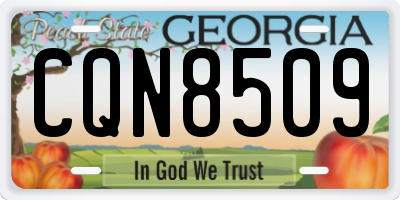 GA license plate CQN8509