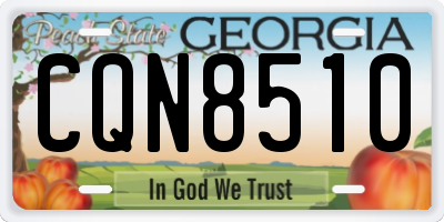 GA license plate CQN8510