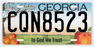 GA license plate CQN8523