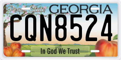 GA license plate CQN8524