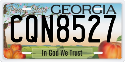 GA license plate CQN8527