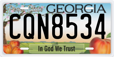 GA license plate CQN8534
