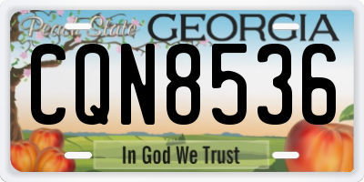 GA license plate CQN8536