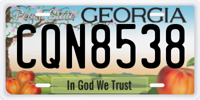 GA license plate CQN8538