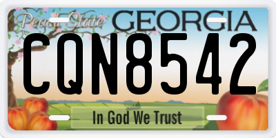 GA license plate CQN8542
