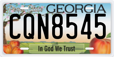 GA license plate CQN8545