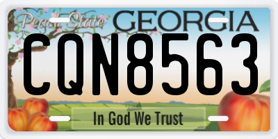 GA license plate CQN8563