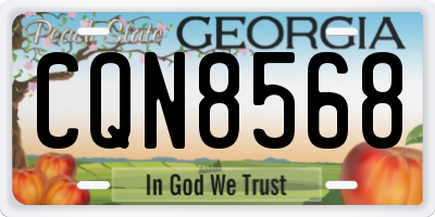 GA license plate CQN8568