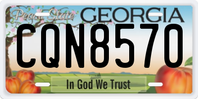 GA license plate CQN8570