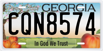 GA license plate CQN8574