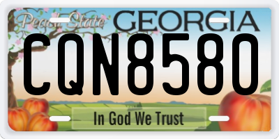 GA license plate CQN8580