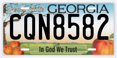 GA license plate CQN8582
