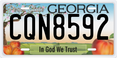 GA license plate CQN8592