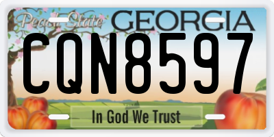 GA license plate CQN8597