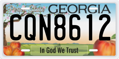 GA license plate CQN8612