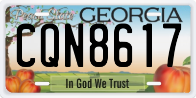 GA license plate CQN8617