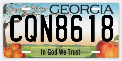GA license plate CQN8618