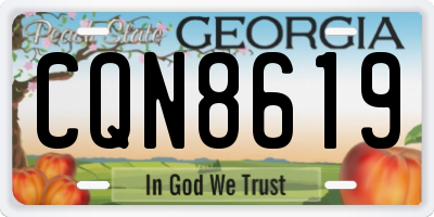 GA license plate CQN8619