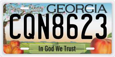 GA license plate CQN8623