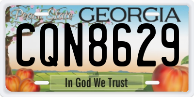GA license plate CQN8629