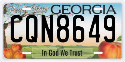 GA license plate CQN8649