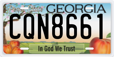 GA license plate CQN8661