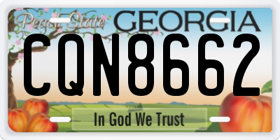 GA license plate CQN8662
