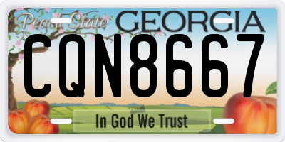 GA license plate CQN8667