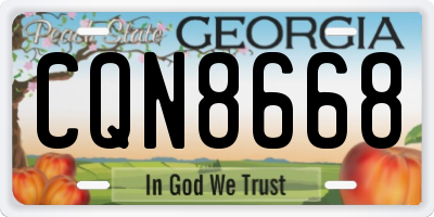 GA license plate CQN8668