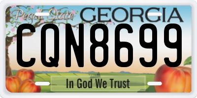 GA license plate CQN8699