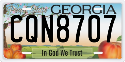 GA license plate CQN8707