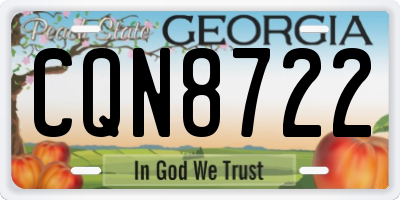 GA license plate CQN8722