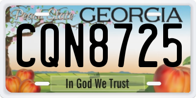 GA license plate CQN8725