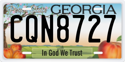 GA license plate CQN8727