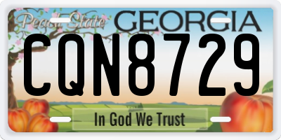 GA license plate CQN8729
