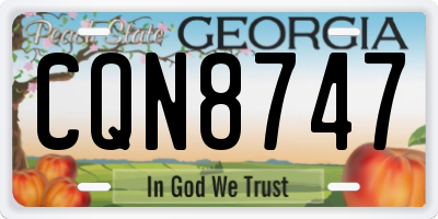 GA license plate CQN8747