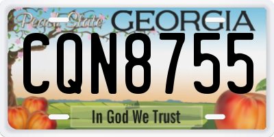 GA license plate CQN8755