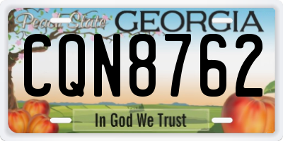 GA license plate CQN8762