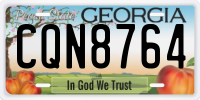 GA license plate CQN8764