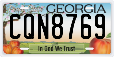 GA license plate CQN8769