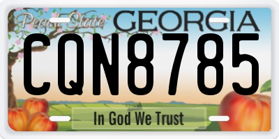 GA license plate CQN8785